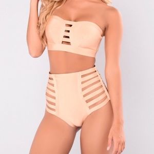👙High waisted banded golden bikini👑